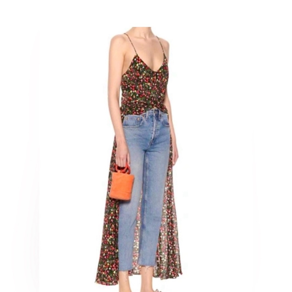 Floral Maxi Overlay with Blue Jeans